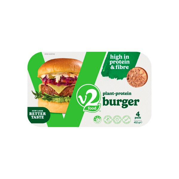 V2 Burger Plant Based Protein 4 Pack | 452g