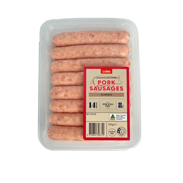 Coles Pork Sausage | 550g