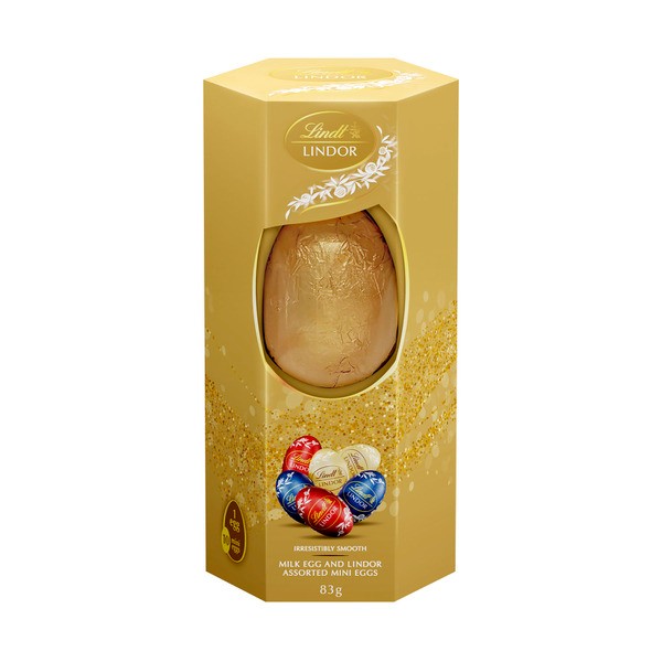 Lindt Lindor Easter Assorted Eggs & Milk Chocolate Egg Gift Box | 83g