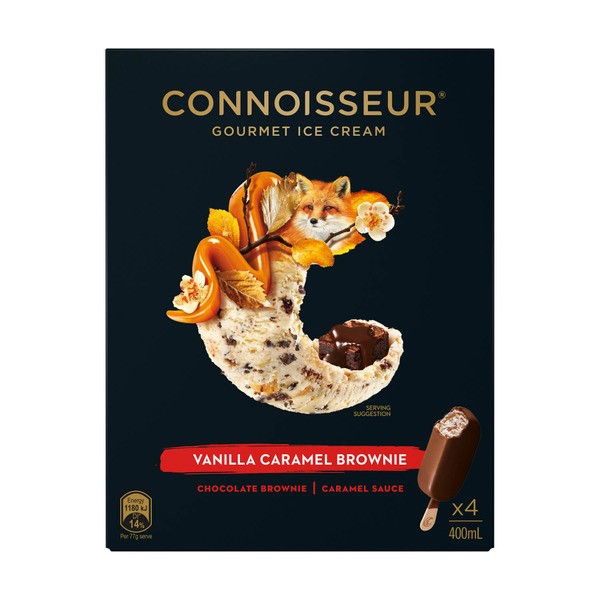 Connoisseur Ice Cream Vanilla Caramel Brownie 4 Pack | 400mL