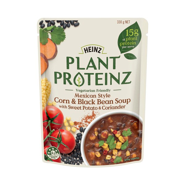 Heinz Plant Proteinz Soup Mexican Style Corn & Black Bean With Sweet Potato & Coriander | 330g