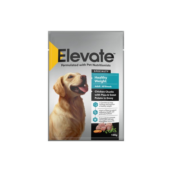 Elevate Healthy Weight Dog Chicken Chunks With Peas & Sweet Potato In Gravy | 100g
