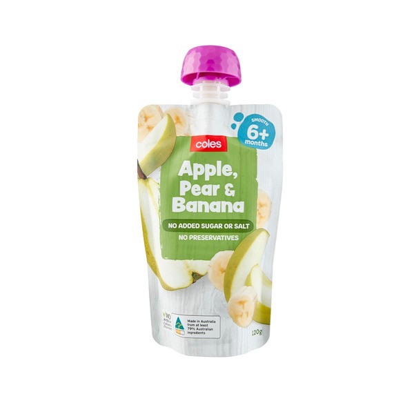 Coles Apple Pear And Banana 6+ Months | 120g
