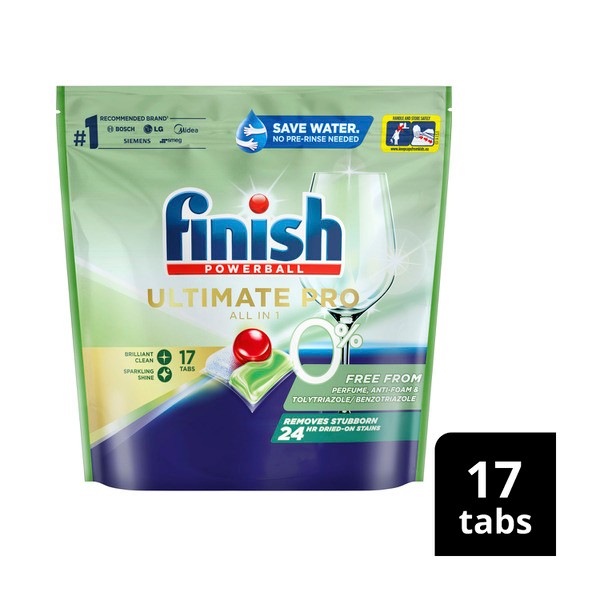 Finish 0% Ultimate Pro Dishwashing Tablets | 17 pack