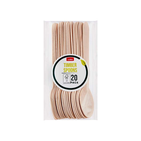 Coles Timber Spoons | 20 pack