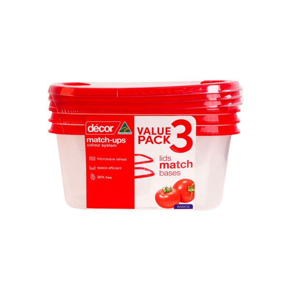 Decor Match Ups Containers 1L | 3 pack