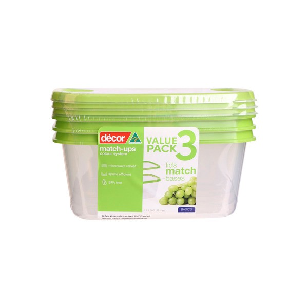 Decor Match Ups Containers 1.5L | 3 pack