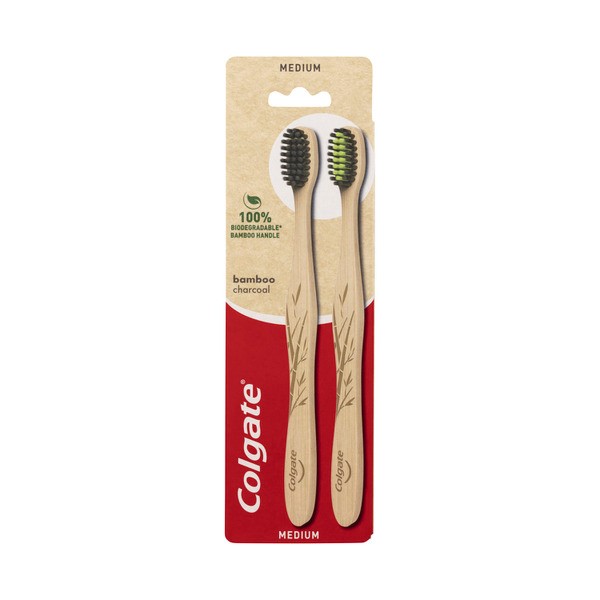 Colgate Bamboo Toothbrush Medium | 2 pack