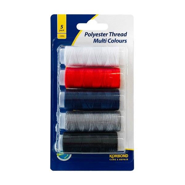 Korbond Polyester Thread Multi Colours | 5 pack