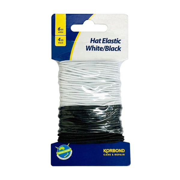 Korbond Hat Elastic White/Black | 1 pack