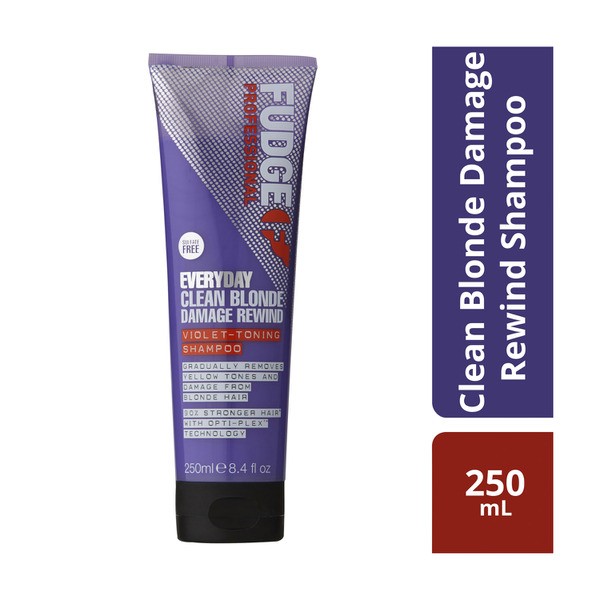 Fudge Professional Everyday Clean Blonde Damage Rewind Violet Purple Toning Shampoo | 250mL