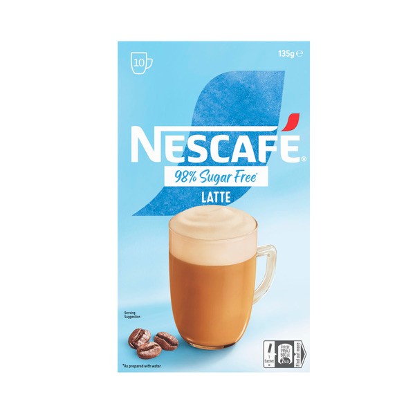 Nescafe 98% SF Latte Coffee Sachets | 10 pack