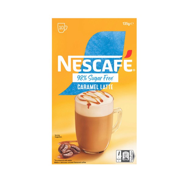 Nescafe 98% SF Caramel Coffee Sachets | 10 pack