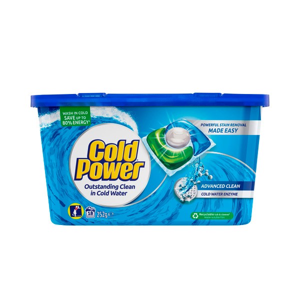 Cold Power Triple Laundry Capsules Advanced Clean | 18 pack