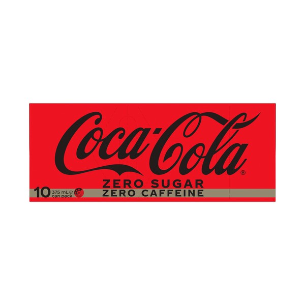 Coca-Cola Zero Sugar Caffeine Free Soft Drink Multipack Cans 10x375mL | 10 pack