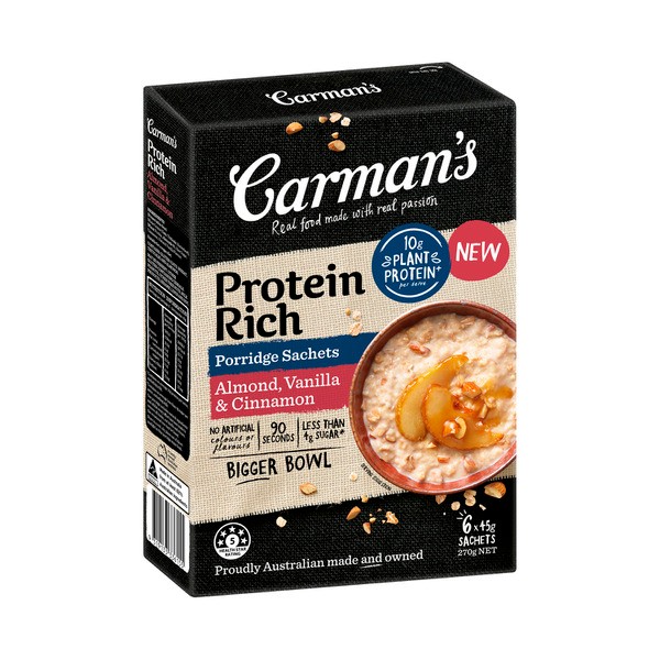 Carmans Porridge Protein Rich Almond Vanilla & Cinnamon | 270g
