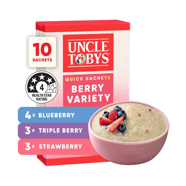Uncle Tobys Oats Quick Sachets Berry Variety | 350g