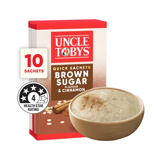 Uncle Tobys Oats Quick Sachets Brown Sugar & Cinnamon | 350g