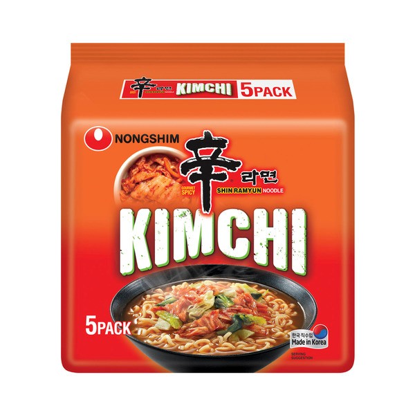 Nongshim Kimchi Ramyun Noodle Soup 5 Pack | 600g