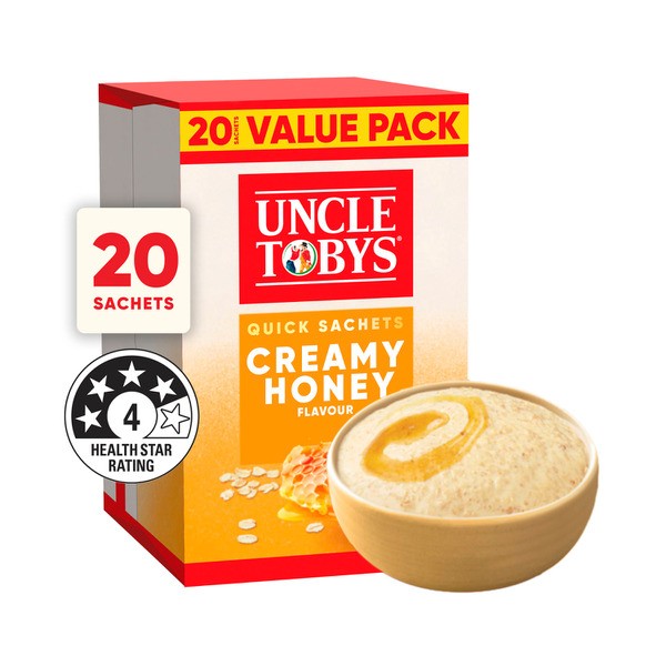 Uncle Tobys Oats Quick Sachets Breakfast Cereal Creamy Honey | 700g