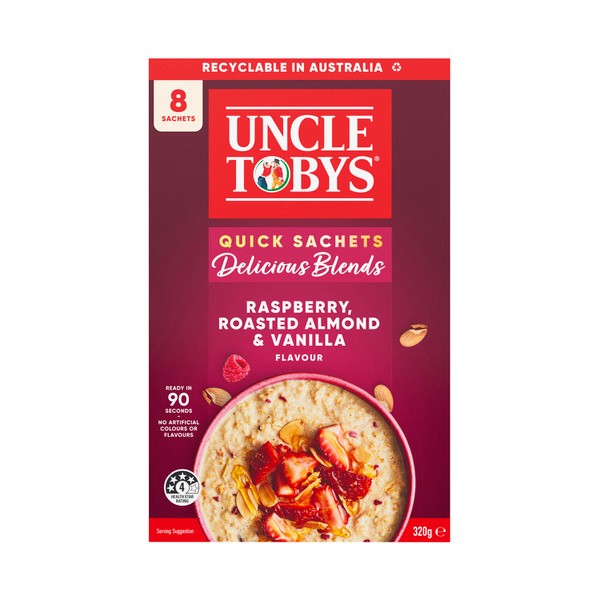Uncle Tobys Oats Delicious Blends Raspberry Roasted Almond & Vanilla | 320g
