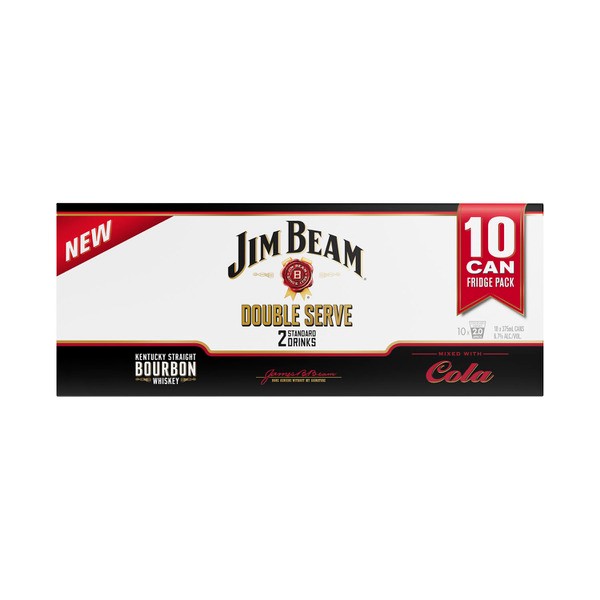 Jim Beam White Double Serve 6.7% Can 375mL | 10 Pack