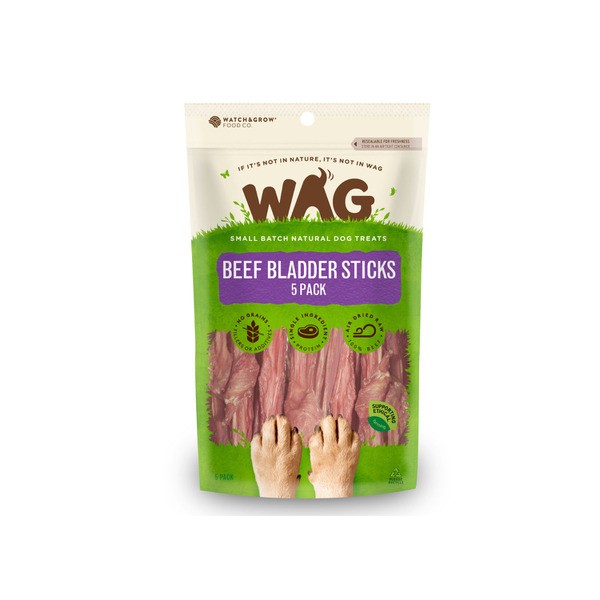 Wag Beef Bladder Sticks Dog Treat | 5 pack