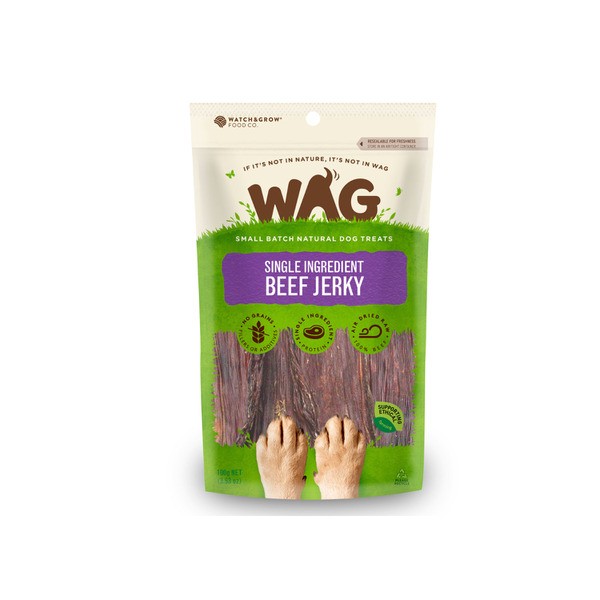 Wag Single Ingredient Beef Jerky Dog Treat | 100g