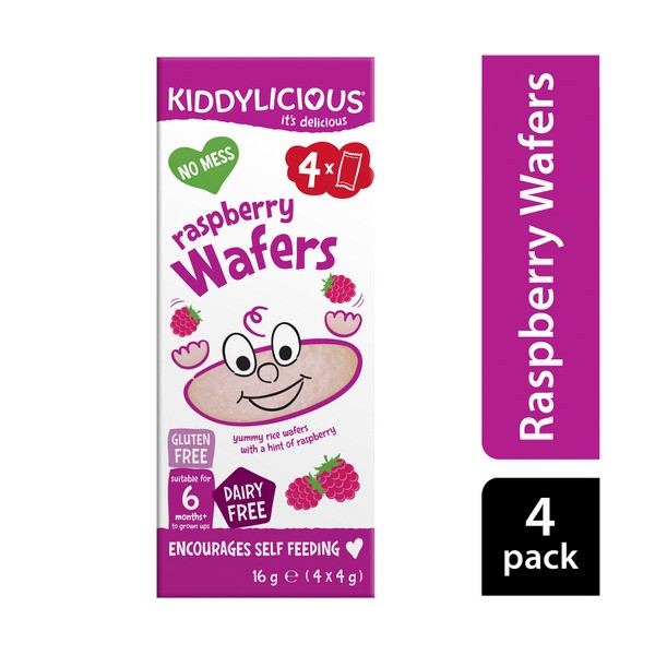 Kiddylicious Wafers Raspberry 4x4g | 16g