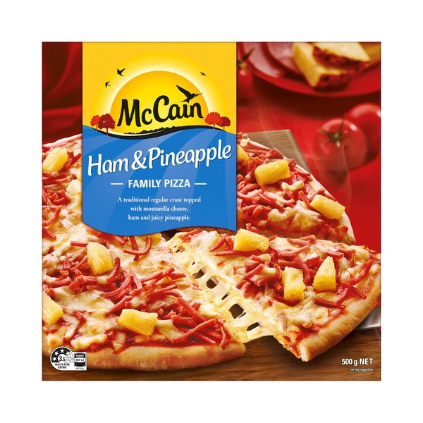 McCain Frozen Ham & Pineapple Family Pizza | 500g