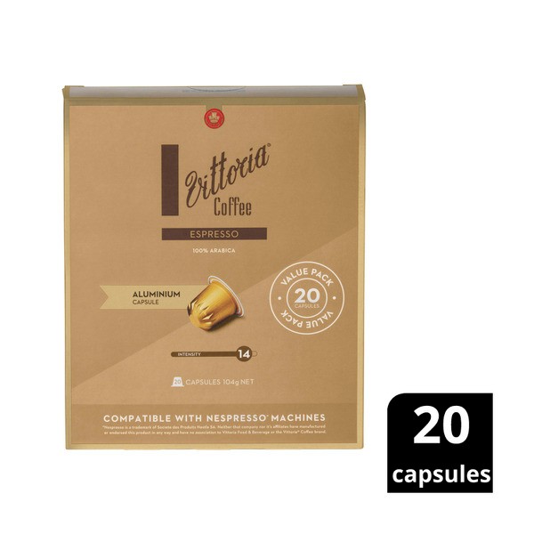 Vittoria Espresso Nespresso Compatible Coffee Capsules | 20 pack