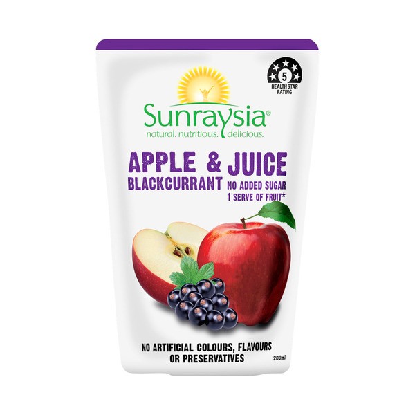 Sunraysia Pouch 99.9% Apple & Blackcurrent Juice | 200mL