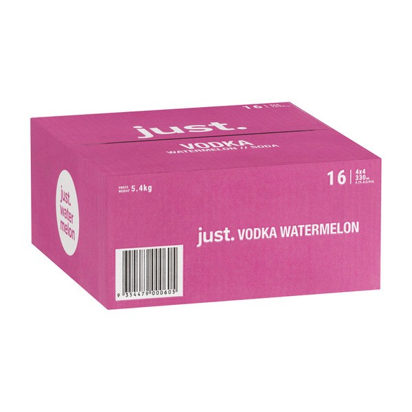 Just Vodka Watermelon Can 330mL | 16 Pack