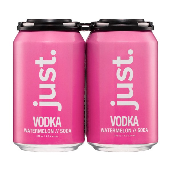 Just Vodka Watermelon Can 330mL | 4 Pack