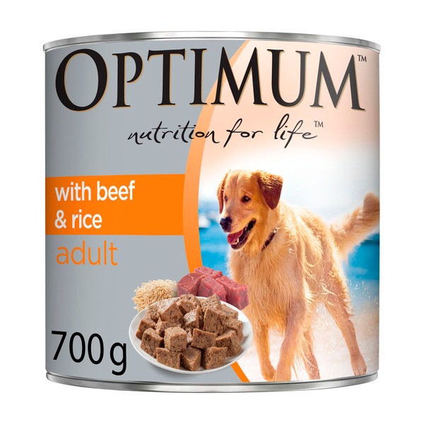 Optimum Beef & Rice Adult Wet Dog Food Can | 700g