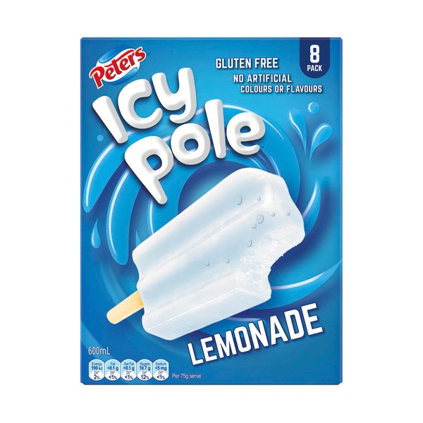 Peters Icy Pole Lemonade 8 Pack | 600mL