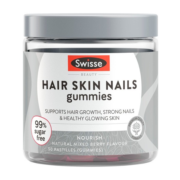 Swisse Beauty Hair Skin Nails Gummies With Vitamin C To Support Skin Health | 50 pack