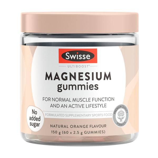 Swisse Ultiboost Magnesium Gummies Supports Normal Muscle Function and an Active Lifestyle | 60 pack