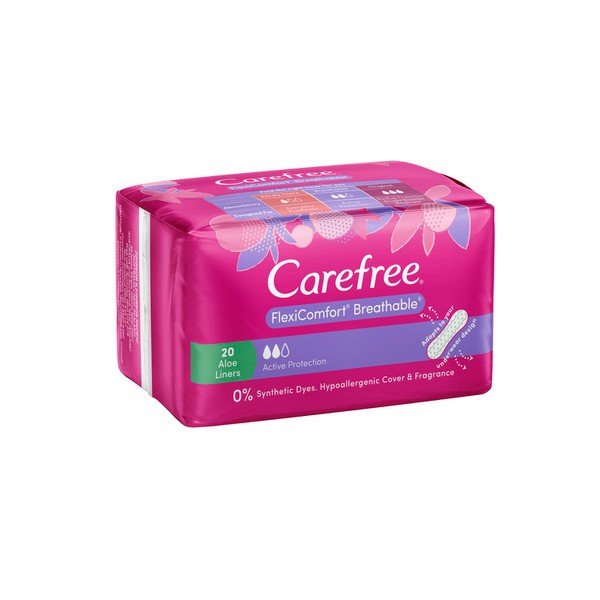 Carefree Breathable Flexicomfort Scented Aloe Liner | 20 pack