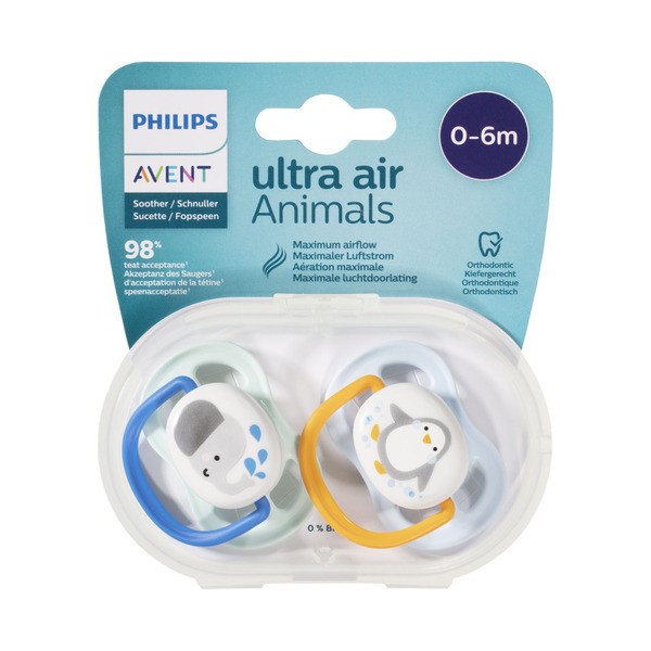 Avent Animal Ultra Air Soothers 0-6 Months | 2 pack