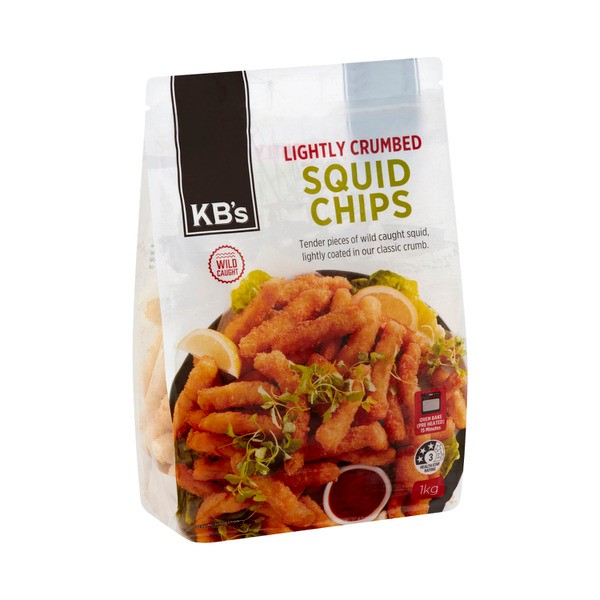 Kb's Tender Squid Chips Lightly Crumbed | 1kg