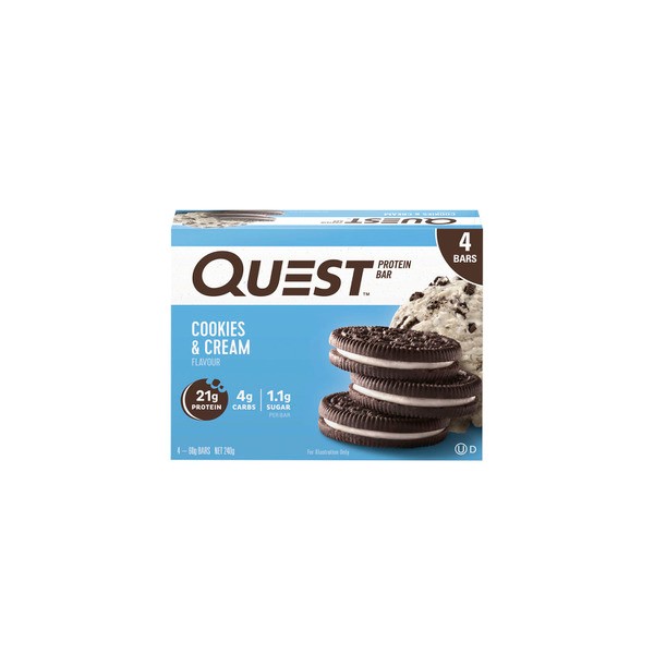 Quest Protein Bars Cookes & Cream 4X60G | 240g