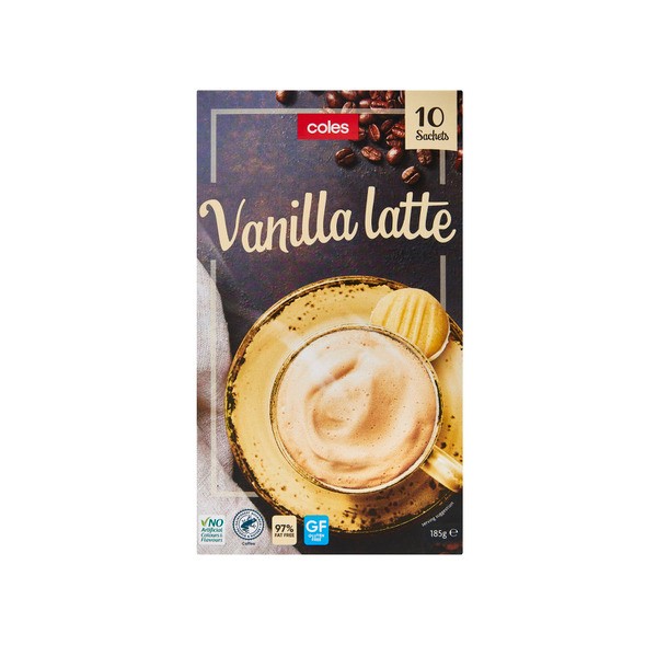 Coles Vanilla Latte Sachets 185g | 10 pack