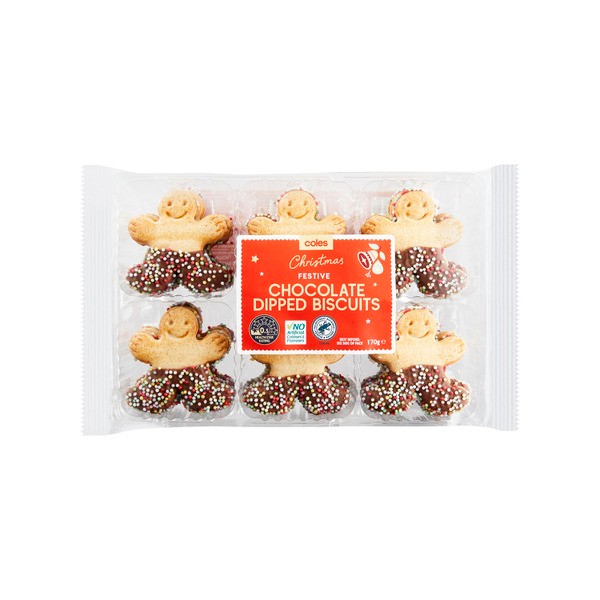 Coles Festive Chocolate Dipped Biscuits | 170g