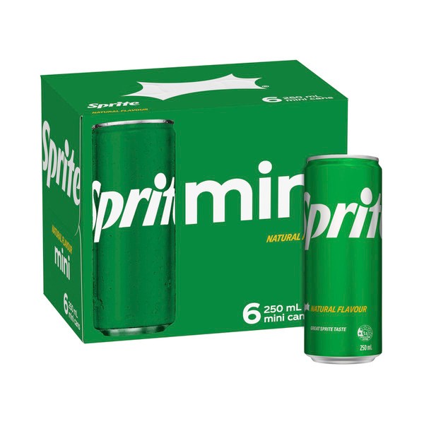 Sprite Lemonade Soft Drink Multipack Mini Cans 6x250mL | 6 pack