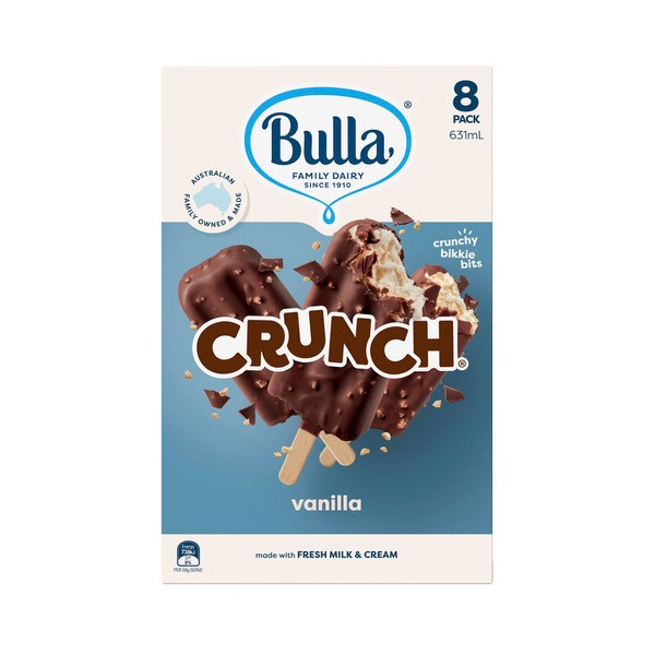 Bulla Crunch Vanilla Ice Cream 8 pack | 631mL