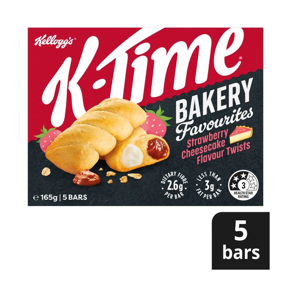 Kellogg's K-Time Bakery Favourites Strawberry Cheesecake Flavour Snack Bars 5 Pack | 165g