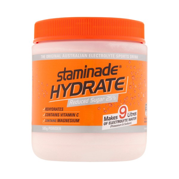 Staminade Hydrate 25% Less Sugar Orange Powder | 585g