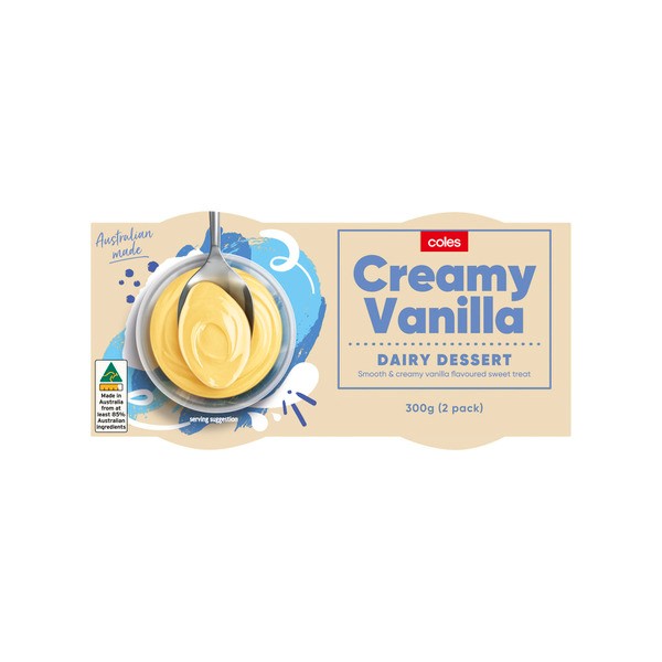 Coles Creamy Vanilla Dessert 2 Pack | 300g