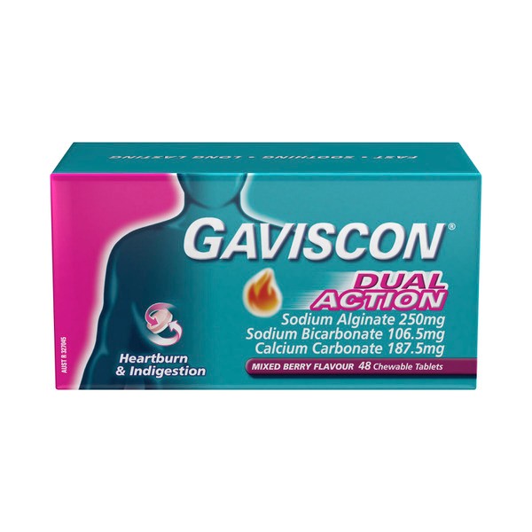 Gaviscon Dual Action Mixed Berry Tablets | 48 pack